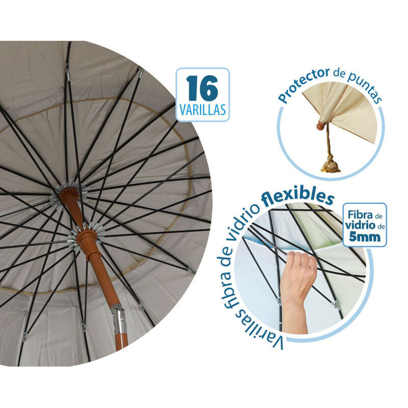Parasol de plage Beige Ø 240 cm SPF50+