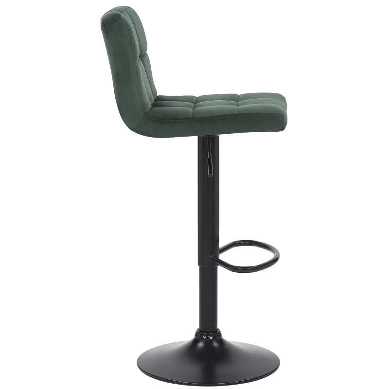 Lot de 2 tabourets de bar Feni en velours vert