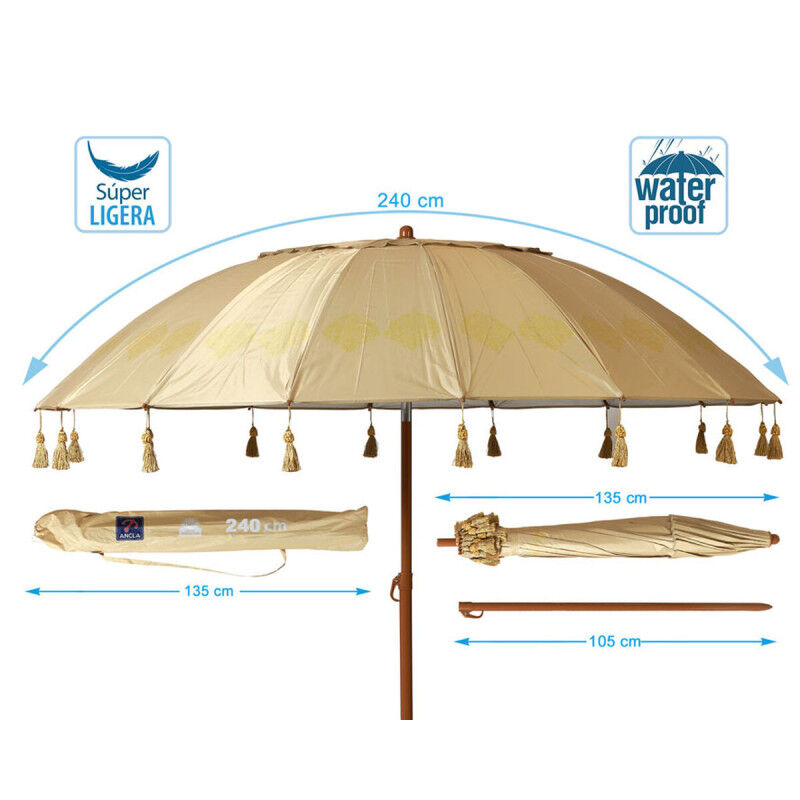 Parasol de plage Beige Ø 240 cm SPF50+