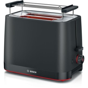 Toaster - BOSCH -  TAT3M123 MyMoment - Noir mat - 2 tranches - centrage automatique du pain - fonctions décongélation et réchauf