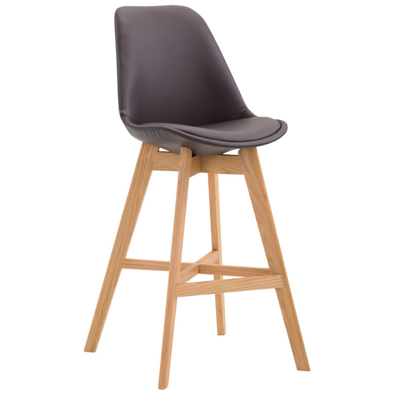 Tabouret de bar Cannes en cuir artificiel Natura brun