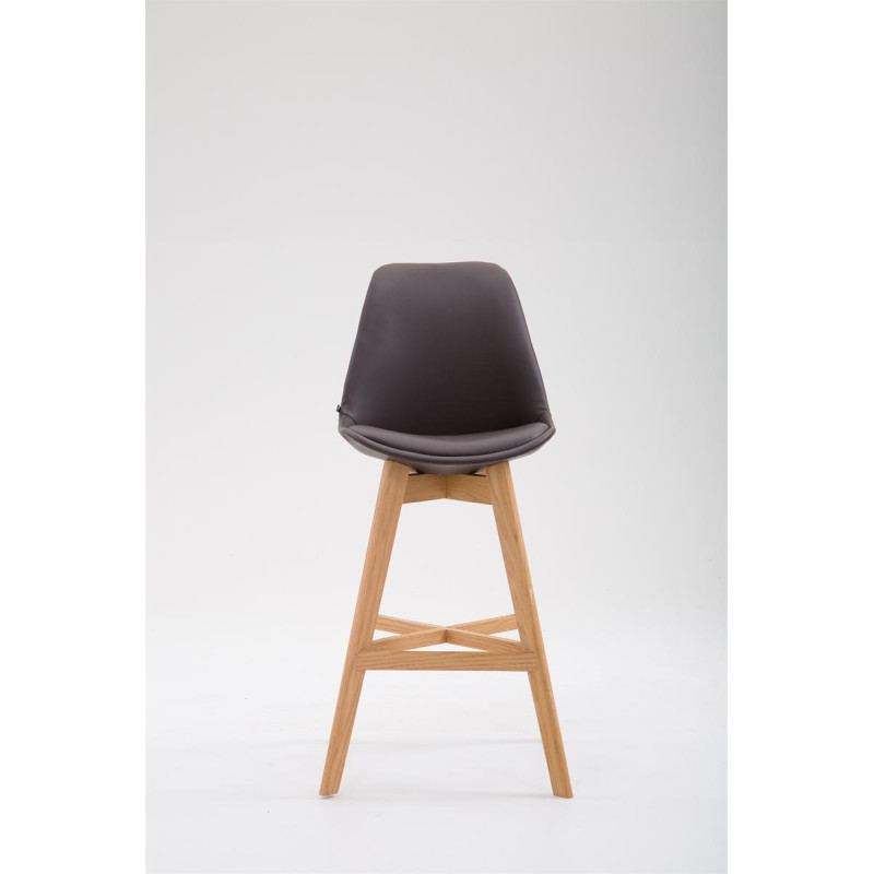 Tabouret de bar Cannes en cuir artificiel Natura brun