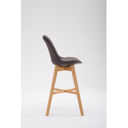 Tabouret de bar Cannes en cuir artificiel Natura brun