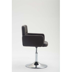 Fauteuil à oreille Los Angeles en similicuir marron