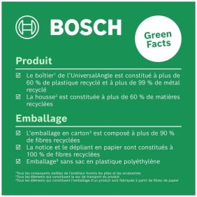 Mesureur d'angle UniversalAngle de Bosch (mesure et transfert précis d'angles jusqu'a 220°, avec fonction de calcul intégrée pou