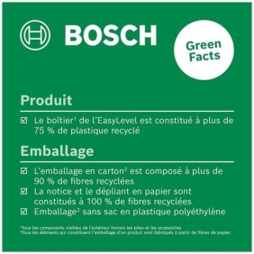 Niveau laser a bulle EasyLevel de Bosch avec support mural (ligne laser pour un alignement flexible sur les murs et point laser