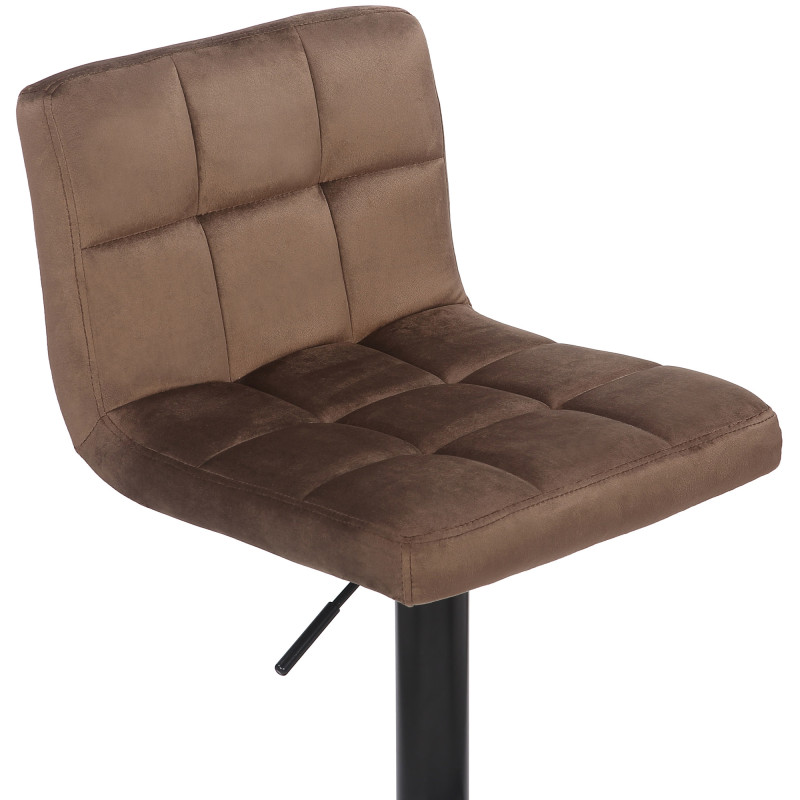 Lot de 2 tabourets de bar Feni en velours marron