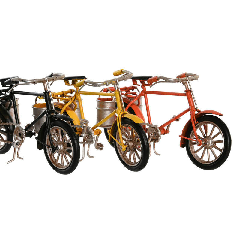 Figurine Décorative DKD Home Decor Jaune Noir Orange Bicyclette Vintage 16,5 x 5,5 x 9 cm (3 Unités)