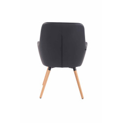 Fauteuil à oreille Aarhus en cuir artificiel natura noir