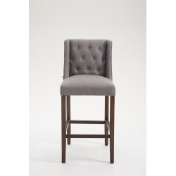 Tabouret de bar Cassandra en tissu antique foncé gris clair