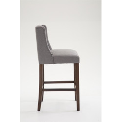 Tabouret de bar Cassandra en tissu antique foncé gris clair