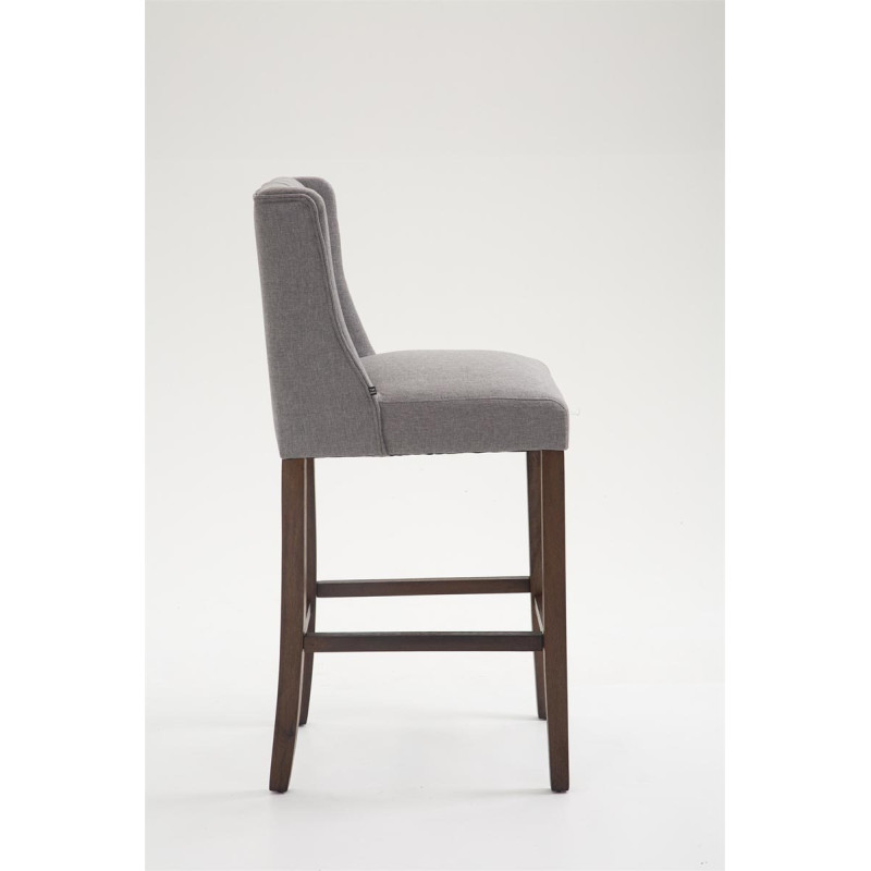Tabouret de bar Cassandra en tissu antique foncé gris clair