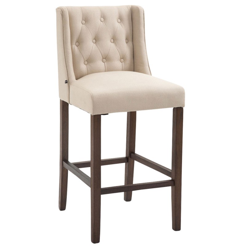 Tabouret de bar Cassandra en tissu antique foncé crème