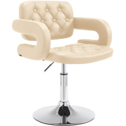 Fauteuil à oreille Dublin en similicuir crème