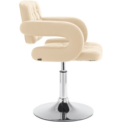 Fauteuil à oreille Dublin en similicuir crème