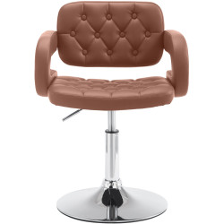Fauteuil lounge Dublin en similicuir cognac