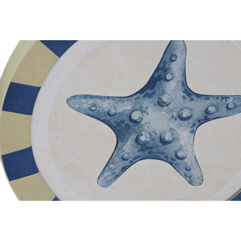 Décoration murale Home ESPRIT Bleu Blanc méditerranéen 30 x 3 x 30 cm (4 Unités)