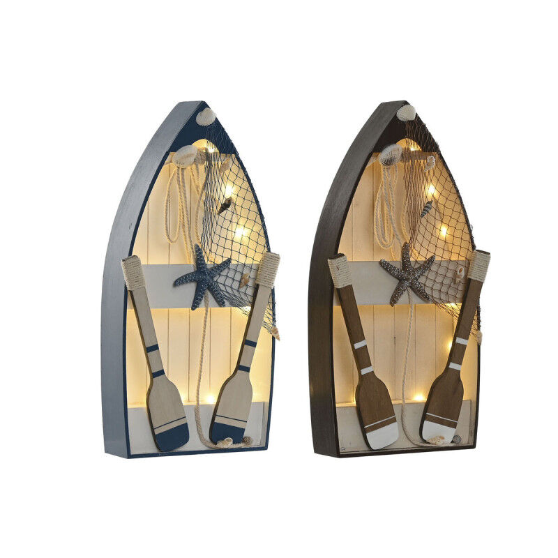 Figurine Décorative Home ESPRIT Bleu Blanc Marron 20 x 7 x 40 cm (2 Unités)