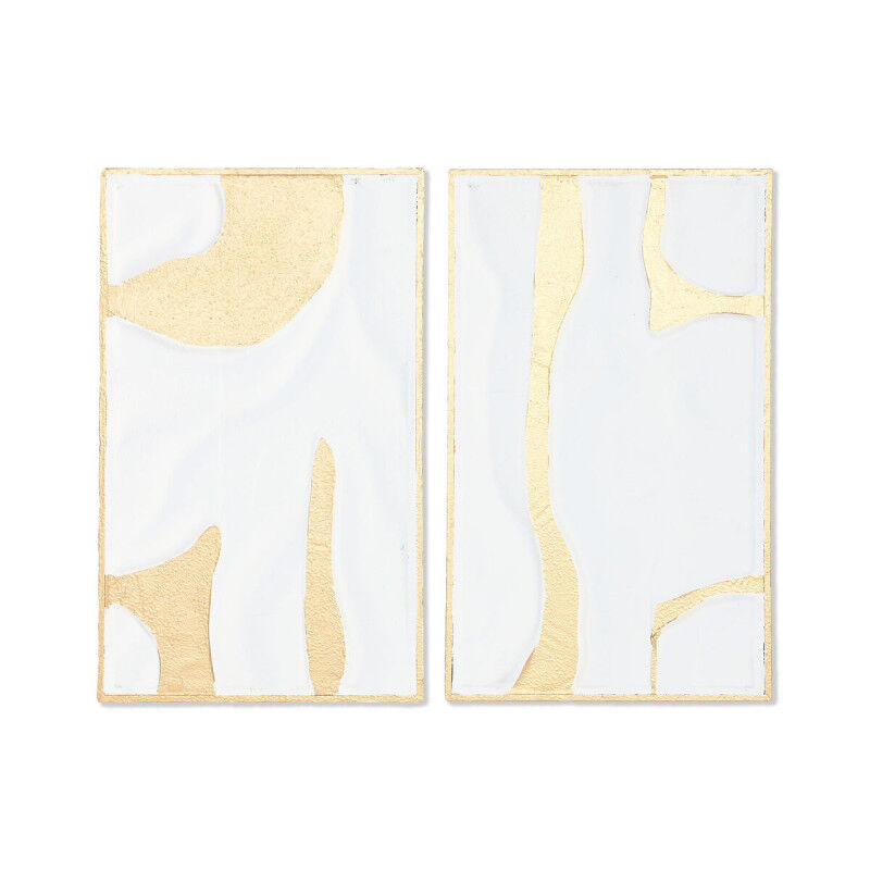 Décoration murale Home ESPRIT Blanc Doré Moderne 48 x 2,5 x 80,5 cm (2 Unités)