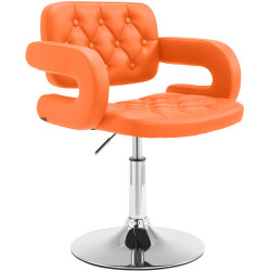 Fauteuil à oreille Dublin en cuir artificiel orange