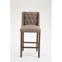 Tabouret de bar Cassandra en tissu antique foncé taupe