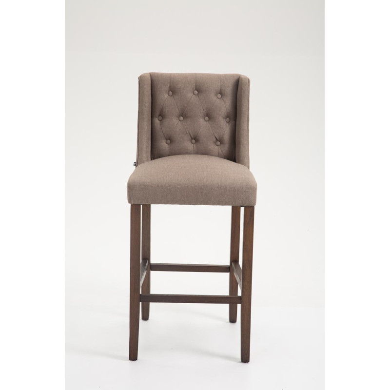 Tabouret de bar Cassandra en tissu antique foncé taupe