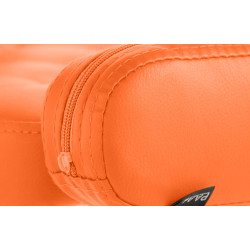 Fauteuil à oreille Dublin en cuir artificiel orange