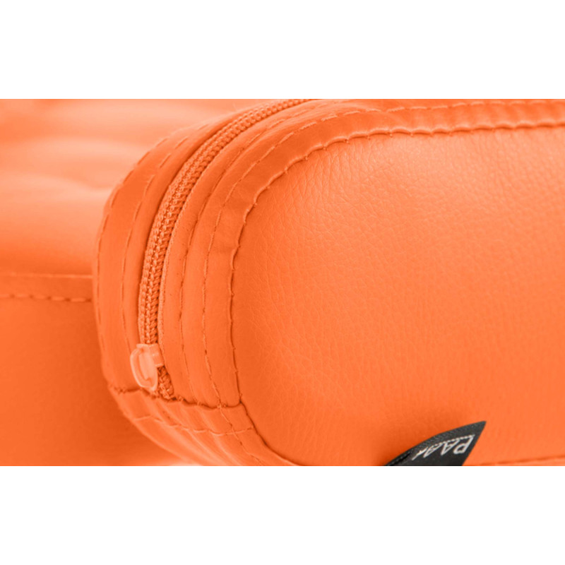 Fauteuil à oreille Dublin en cuir artificiel orange