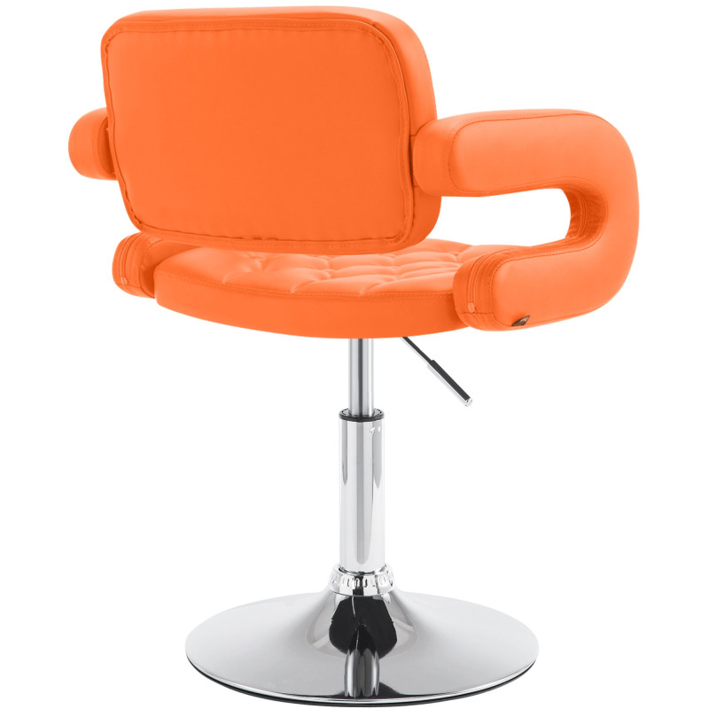 Fauteuil à oreille Dublin en cuir artificiel orange