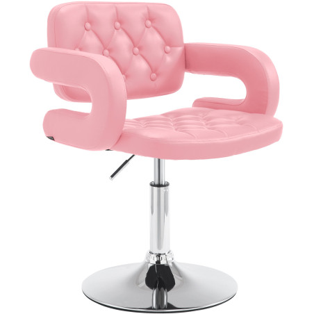 Sedia lounge Dublin in similpelle rosa