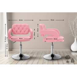 Fauteuil à oreille Dublin en similicuir rose