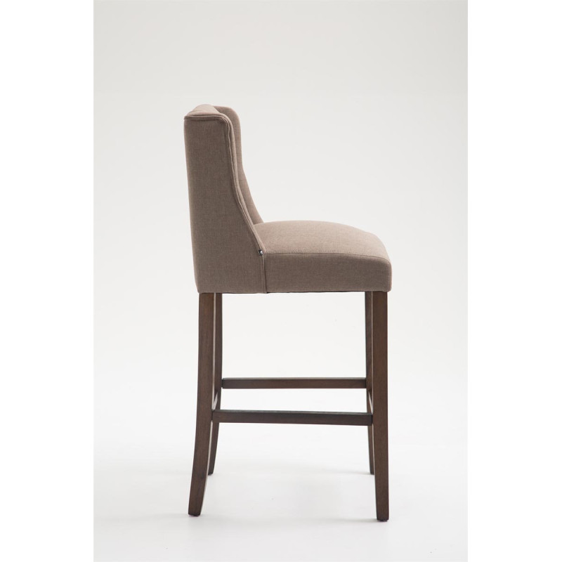 Tabouret de bar Cassandra en tissu antique foncé taupe