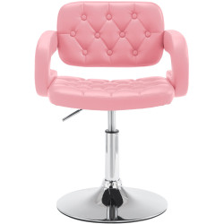 Fauteuil à oreille Dublin en similicuir rose