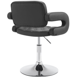 Fauteuil à oreille Dublin en similicuir noir