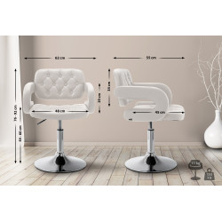 Fauteuil à oreille Dublin en similicuir blanc