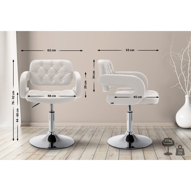 Fauteuil à oreille Dublin en similicuir blanc