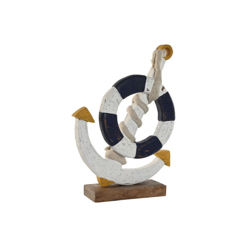 Figurine Décorative Home ESPRIT Blanc Naturel Blue marine 34 x 9 x 45 cm