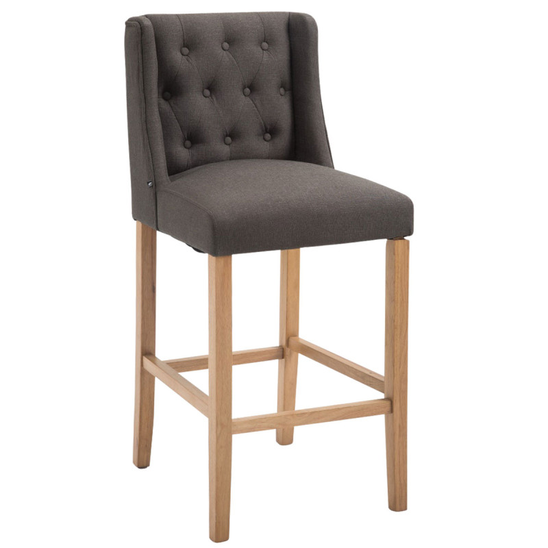 Tabouret de bar Cassandra tissu antique clair gris foncé