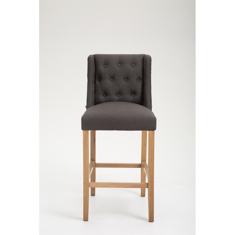Tabouret de bar Cassandra tissu antique clair gris foncé