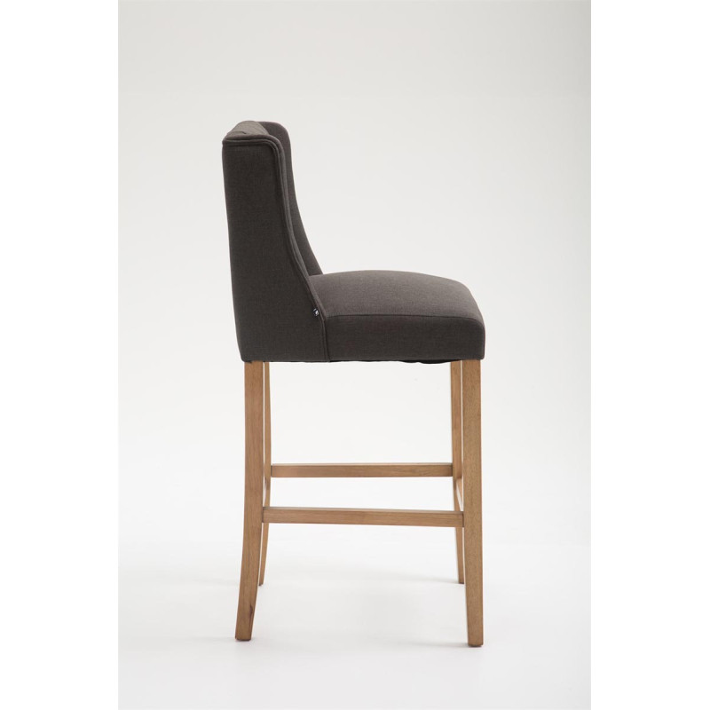 Tabouret de bar Cassandra tissu antique clair gris foncé