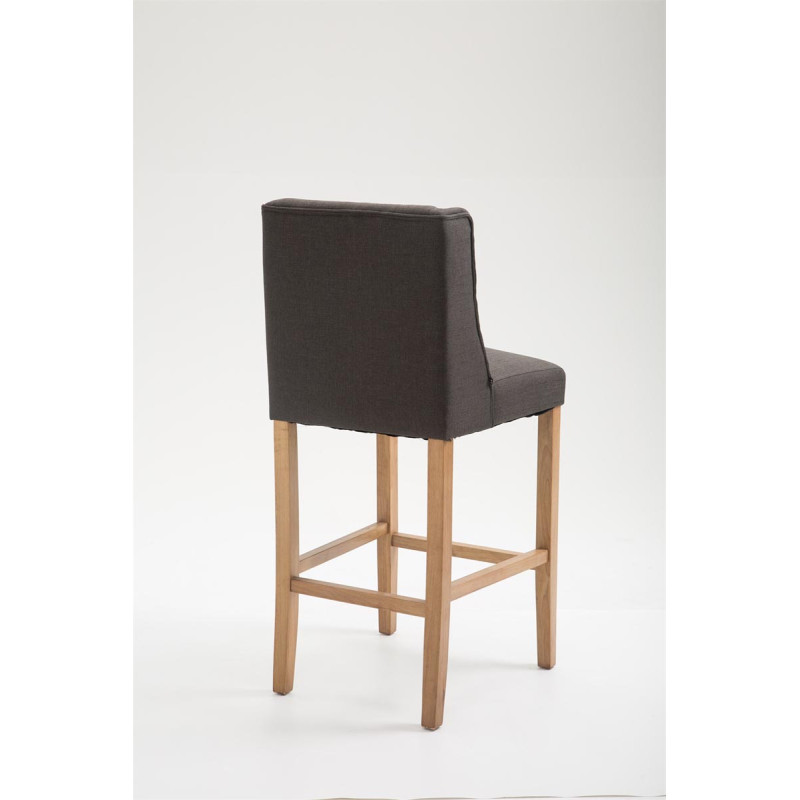 Tabouret de bar Cassandra tissu antique clair gris foncé