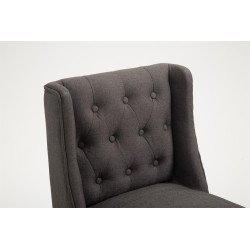 Tabouret de bar Cassandra tissu antique clair gris foncé