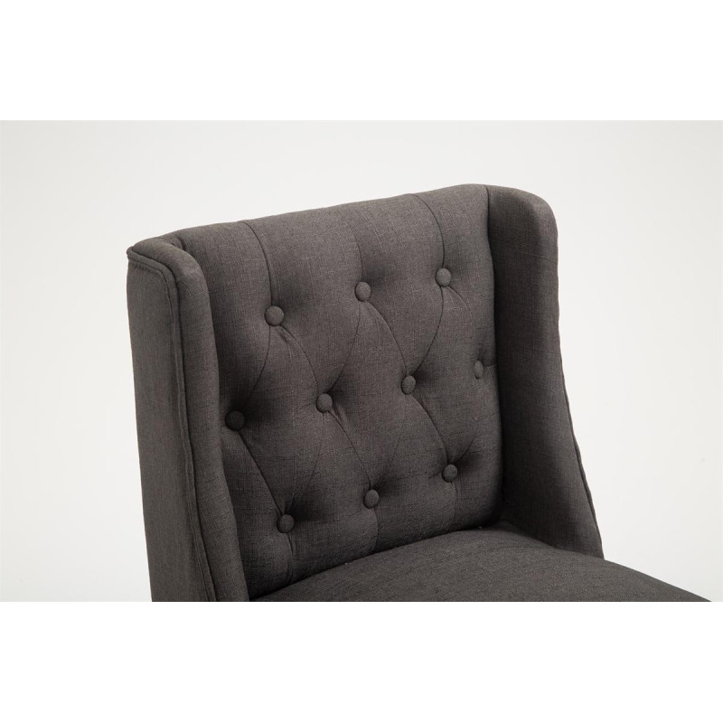 Tabouret de bar Cassandra tissu antique clair gris foncé