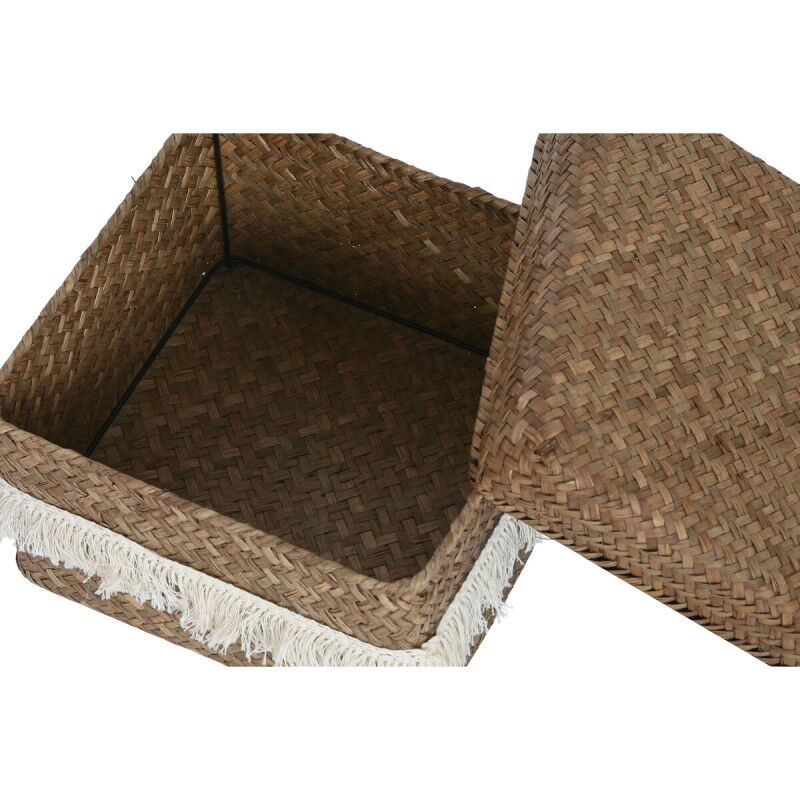 Set de basket Home ESPRIT Blanc Naturel Fibre naturelle Boho Usé (4 Pièces)