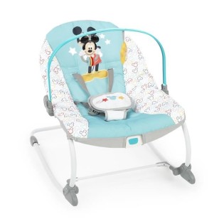 DISNEY BABY Transat évolutif (utilisable jusqu'a 30 mois) - Mickey My Best Friend, 2 jouets inclus, Vibrations automatiques, Har