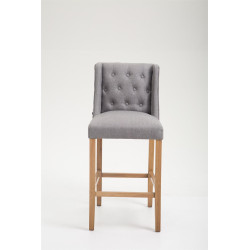 Tabouret de bar Cassandra tissu antique clair gris clair