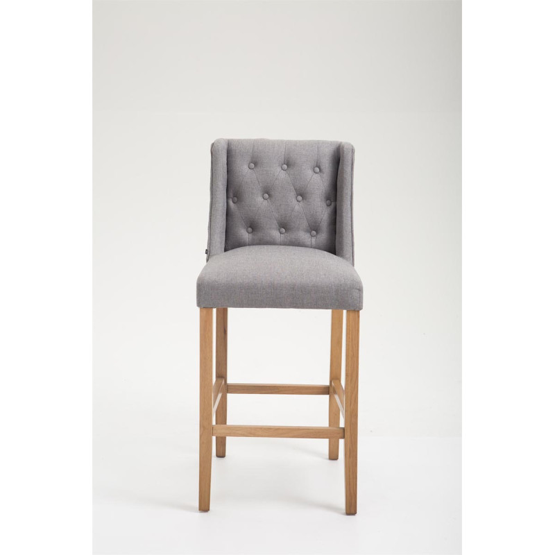 Tabouret de bar Cassandra tissu antique clair gris clair