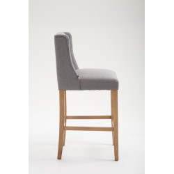 Tabouret de bar Cassandra tissu antique clair gris clair