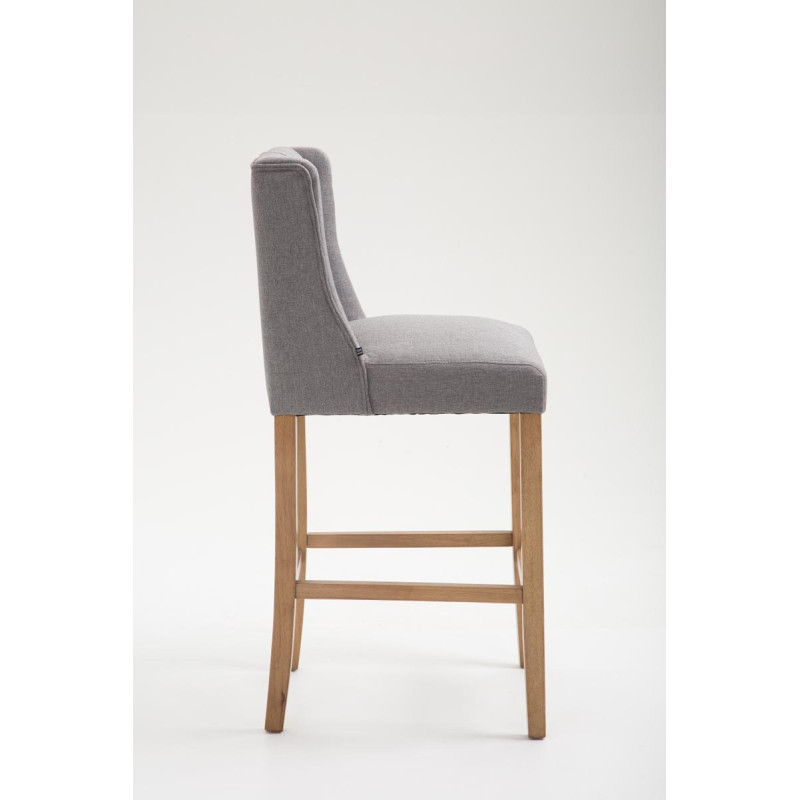 Tabouret de bar Cassandra tissu antique clair gris clair