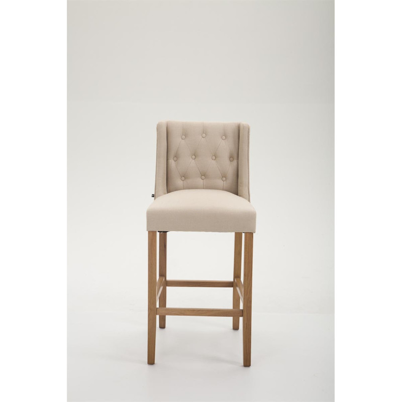 Tabouret de bar Cassandra tissu antique clair crème
